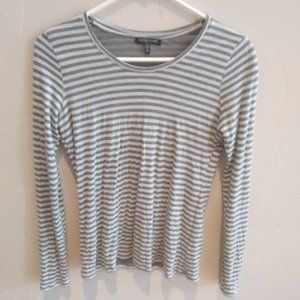 Eileen Fisher Long-Sleeve Gray Striped Top